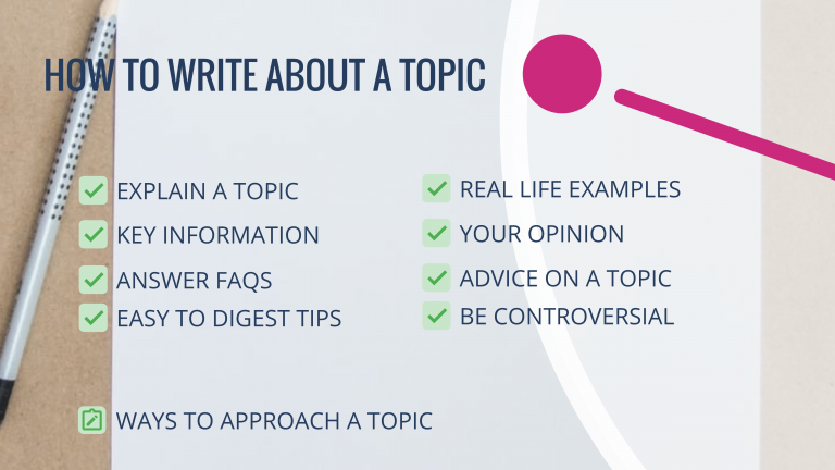 How to write about a topic